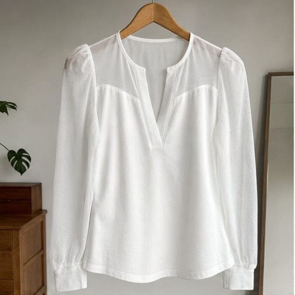 White Puff Sleeve Top